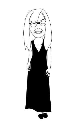 Auf dem Bild sieht man eine weibliche Karikatur.