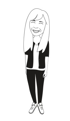 Auf dem Bild sieht man eine weibliche Karikatur.