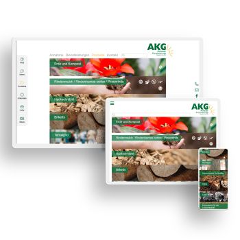 Mockup der Webseite von AKG Achauer Kompostierung GmbH und Co.KG