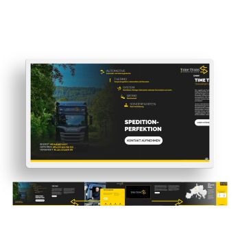 Mockup der Webseite von TimeTrans