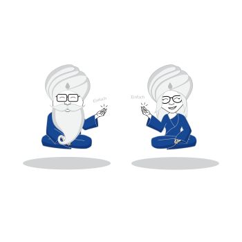 2 Illustrationen von den Versicherungsgurus