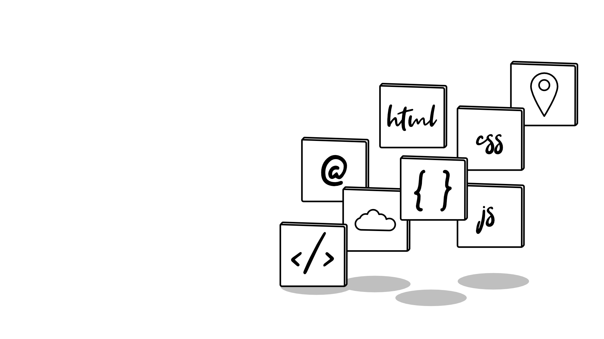 Nasse Web Logo neben Programmiericons